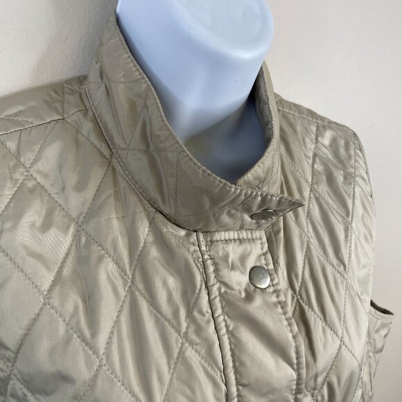 Banana Republic Old Money English Country Hunting Quilted Vest Size M Champagne - Picture 6 of 13